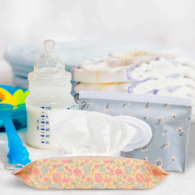 YAHUIPEIUS 2Packs Baby Wipes Dispenser Portable Baby Wipe Holder Refillable Wet Wipes Container Reusable Travel Wipes Case, Keeps Wipes Fresh(Blue) - Image 3